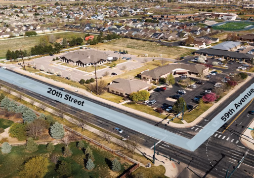 Office For Lease-1935 65th Ave, Unit 2, Greeley, CO 80634-Aerial view with street addresses