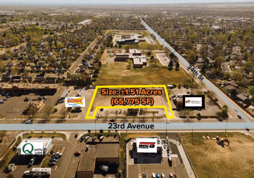 Vacant Lot For Sale-3350 23rd Ave, Evans, CO 80620-Aerial View of Commercial Lot