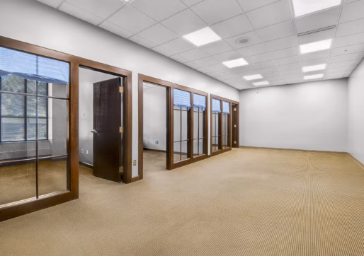 Suite 140 - Open work area with view of private offices.