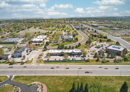 Retail For Lease-5750 W 10th St, Unit F, Greeley, CO 80634-Aerial of Hillcrest Shopping Center neighborhood.