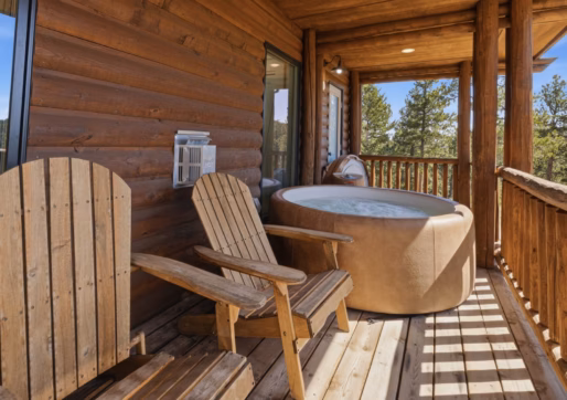 For Lease-15747 State Hwy 7, Lyons, CO-The Cabins-Porch with Hot Tub